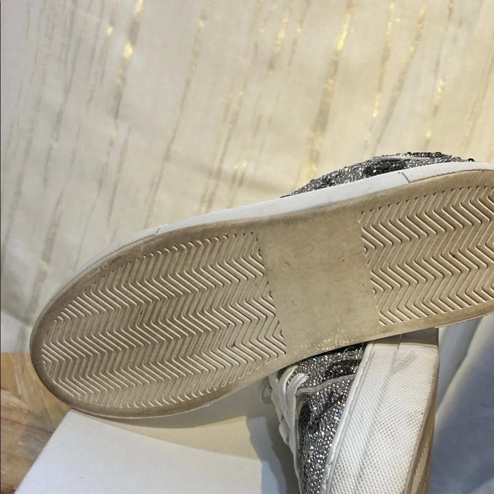 Betsey Johnson Silver Skull Glitter Sneakers - Picture 5 of 5